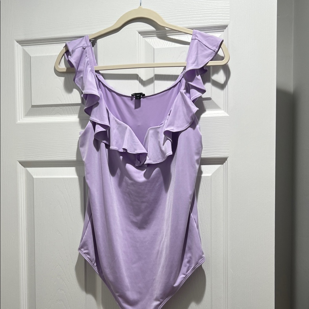 Express Lavender Ruffle Bodysuit